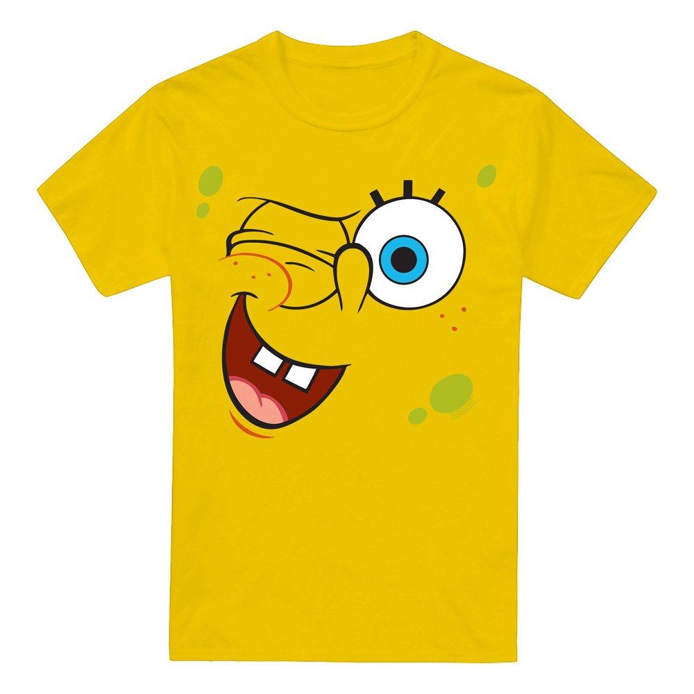 Yellow - Spongebob - Spongebob Winking Face Unisex Adult T Shirt Yello - 4