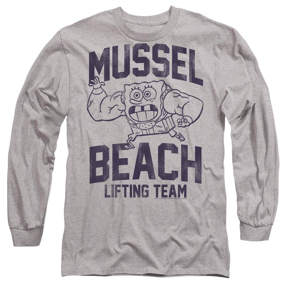 Spongebob Spongebob Mussle Beach Lifting Team Mens Long Slee