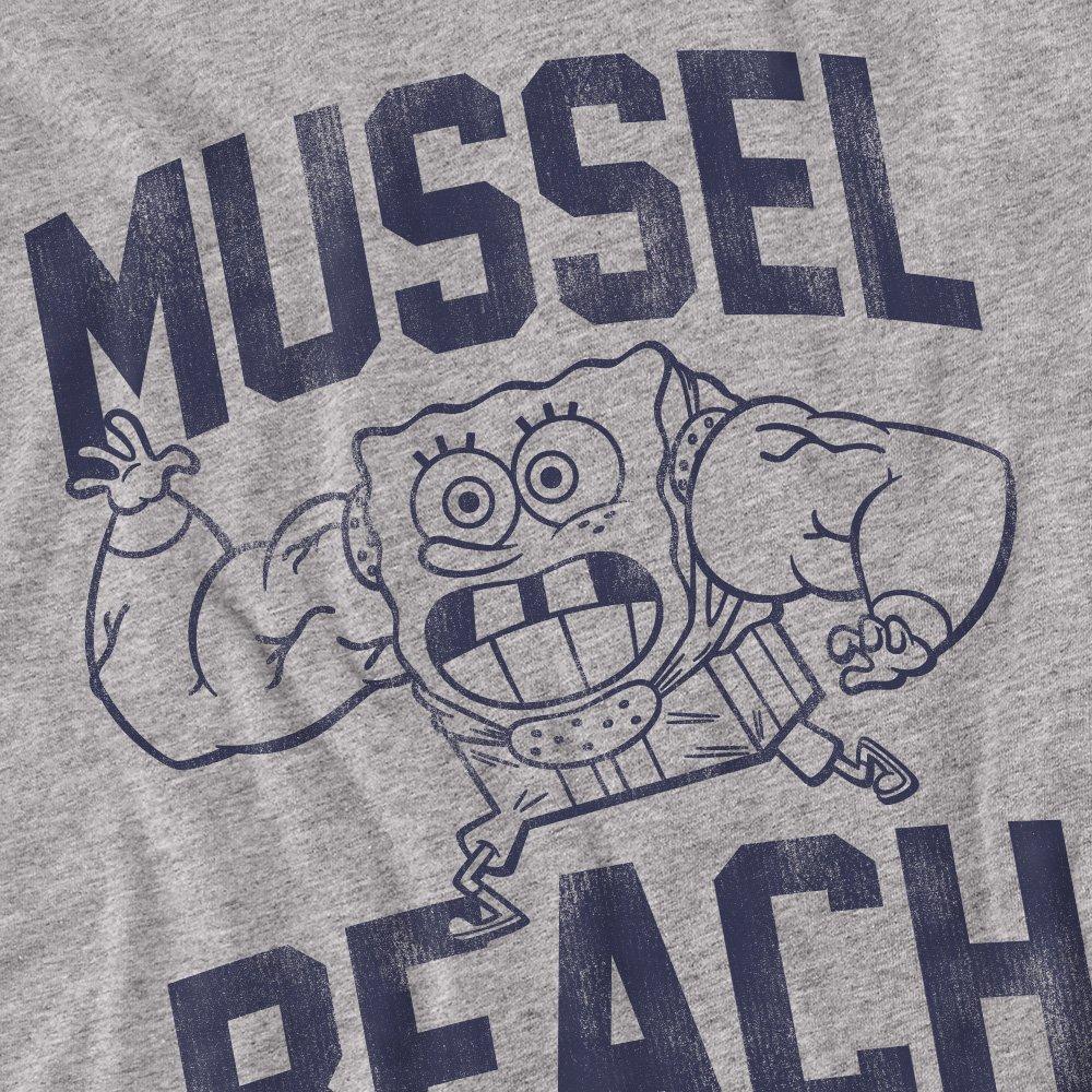 Light Grey - Spongebob - Spongebob Mussle Beach Lifting Team Mens Long Slee - 2