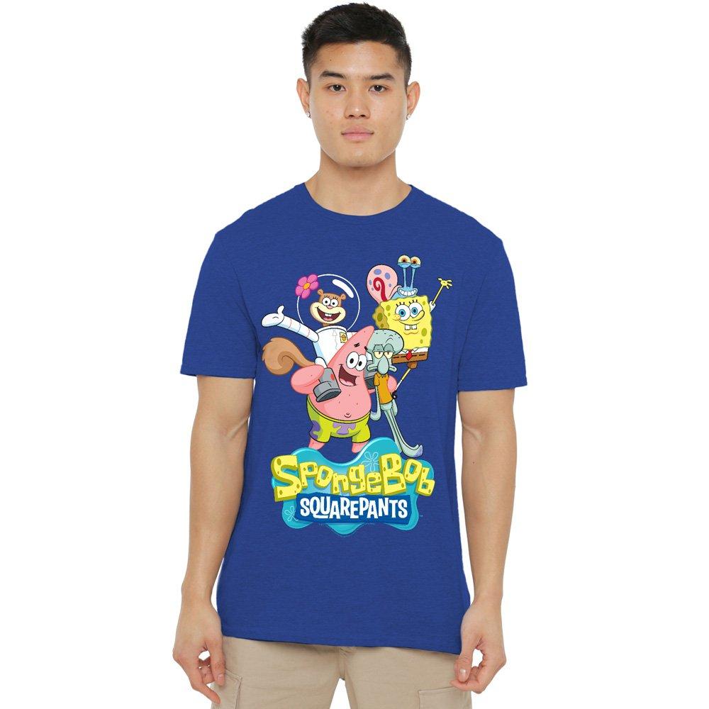Spongebob Spongebob Spongebob Group Shot T-Shirt-Royal Blue