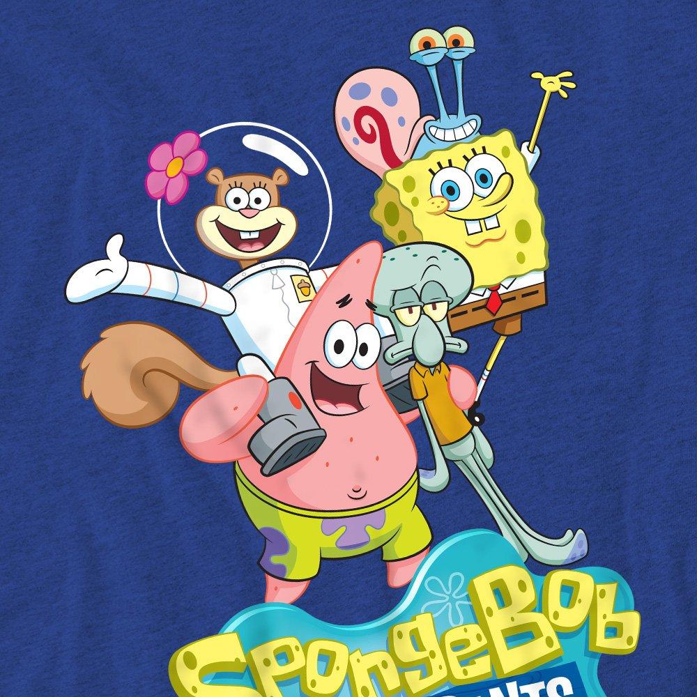 Royal - Spongebob - Spongebob Spongebob Group Shot T-Shirt-Royal Blue - 2