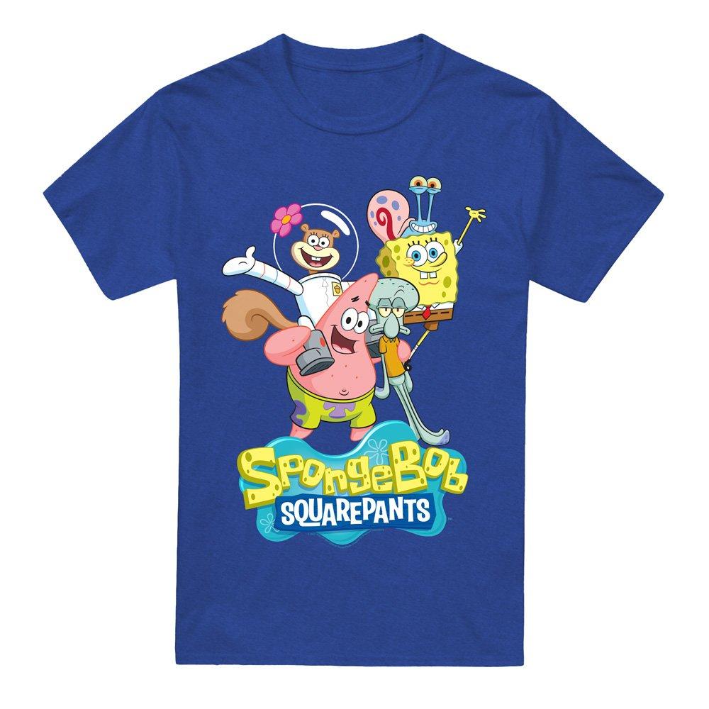 Royal - Spongebob - Spongebob Spongebob Group Shot T-Shirt-Royal Blue - 4