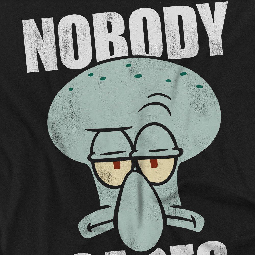 Black - Spongebob - Spongebob Nobody Cares Meme Mens Long Sleeve T Shi - 2