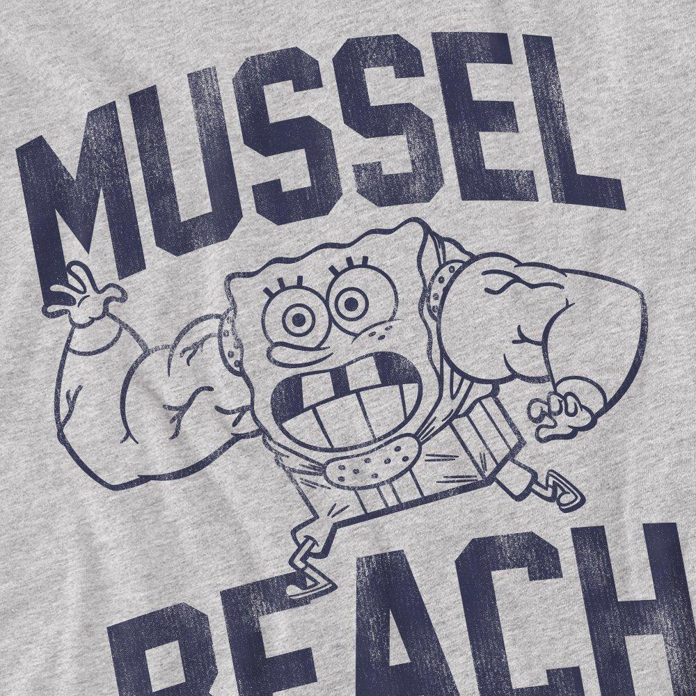 Light Grey - Spongebob - Spongebob Mussle Beach Lifting Team T-Shirt Athle - 2