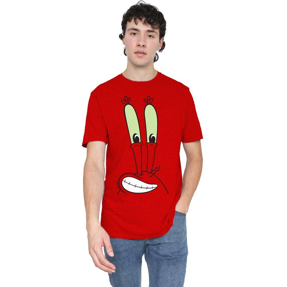 Red - Spongebob - Spongebob Mr. Krabs Smallile Face T-Shirt-Red - 1