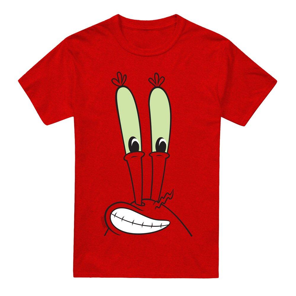 Red - Spongebob - Spongebob Mr. Krabs Smallile Face T-Shirt-Red - 4