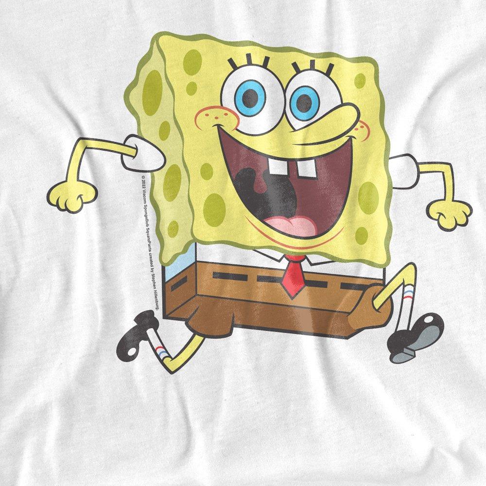 White - Spongebob - Spongebob Happy Running Spongebob T-Shirt White - 2