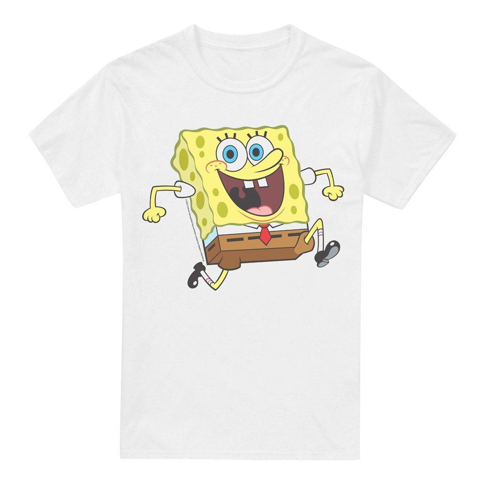 White - Spongebob - Spongebob Happy Running Spongebob T-Shirt White - 4