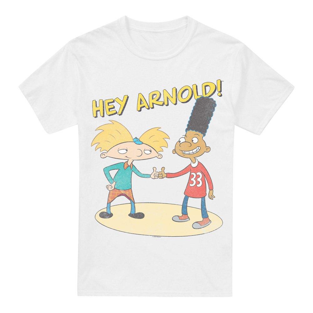 White - Nickelodeon - Hey Arnold Arnold & Gerald Unisex T Shirt White - 4