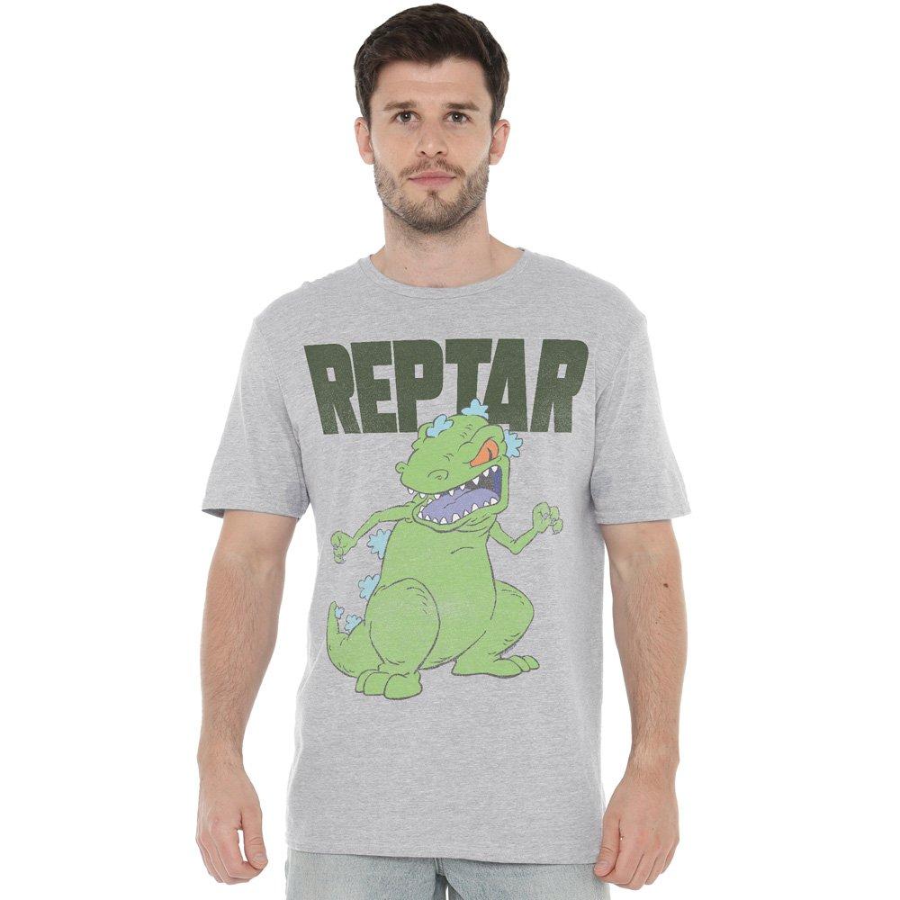 Light Grey - Nickelodeon - Rugrats Reptar Big Unisex T Shirt Athletic Heathe - 1