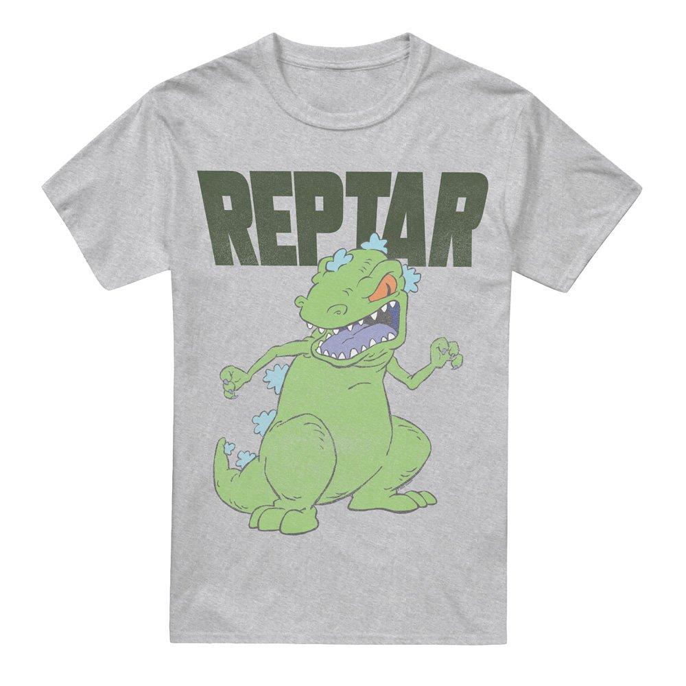 Light Grey - Nickelodeon - Rugrats Reptar Big Unisex T Shirt Athletic Heathe - 4