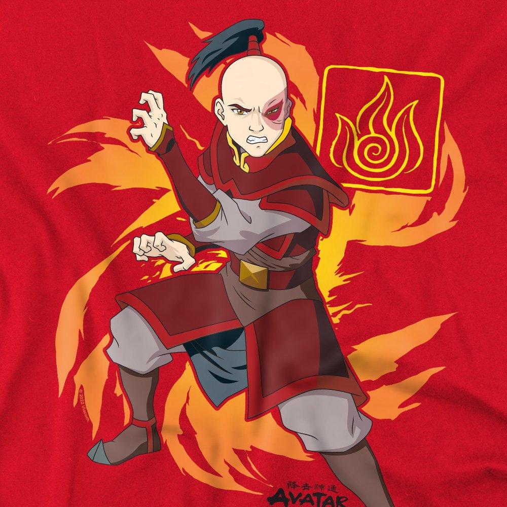 Red - Nickelodeon - Avatar The Last Airbender Zuko Flame Burst T-Shirt - 2