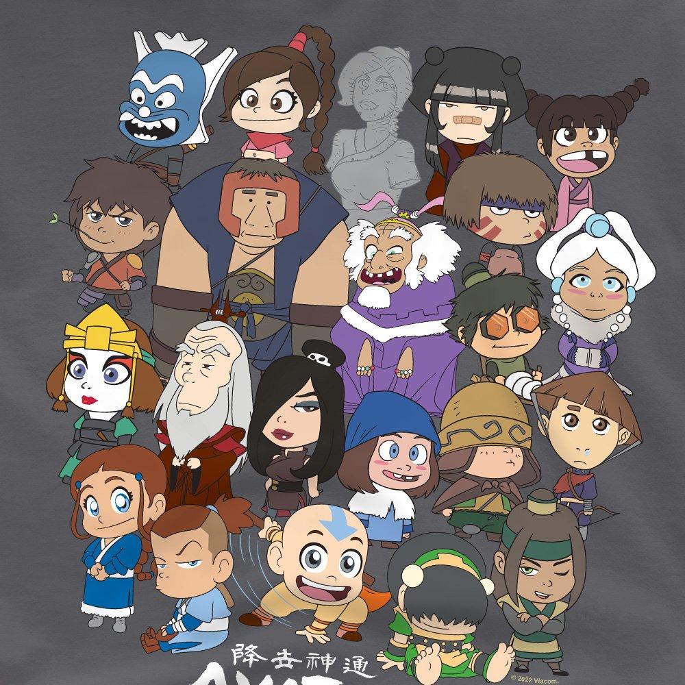 Charcoal - Nickelodeon - Avatar The Last Airbender Chibi Group T-Shirt Cha - 2
