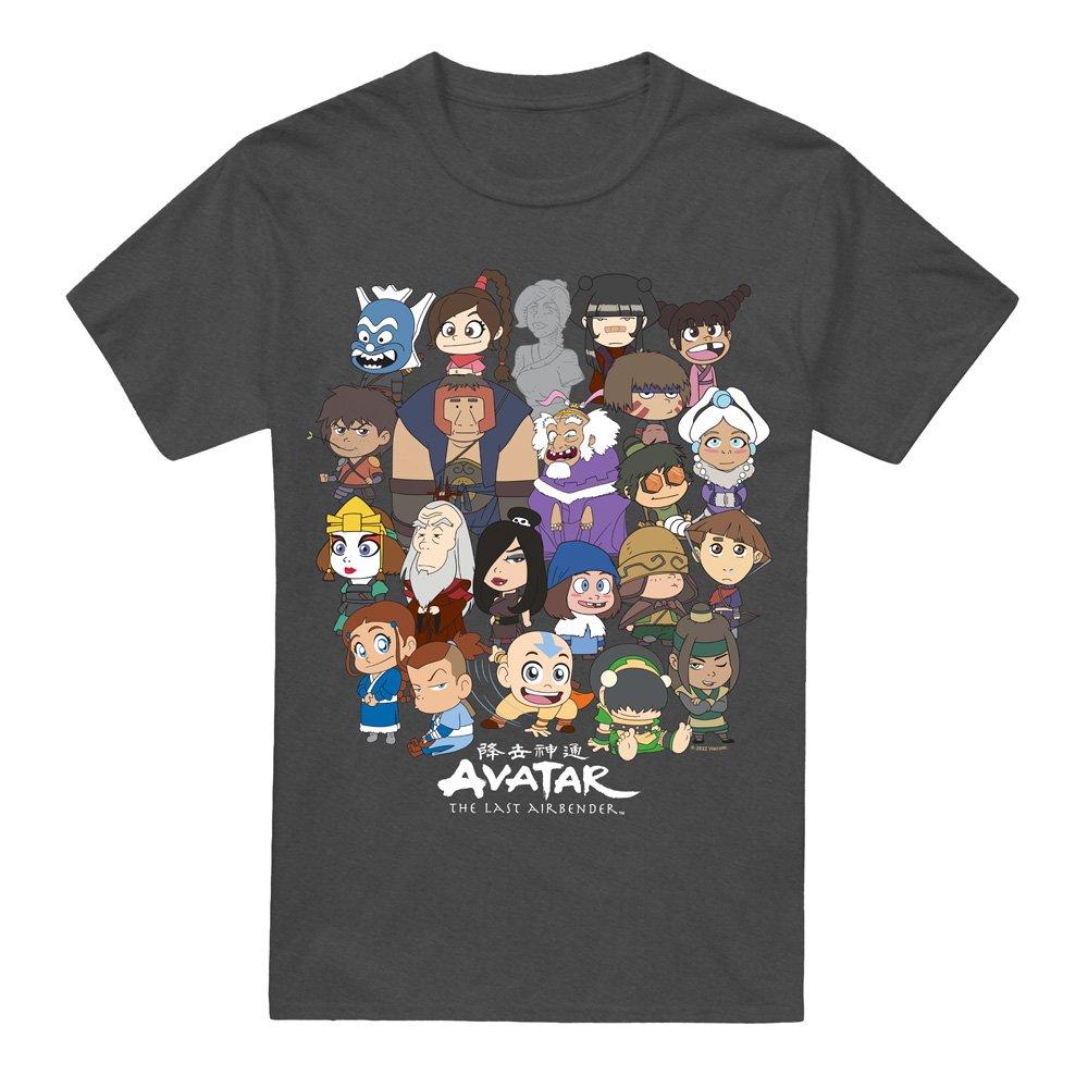 Charcoal - Nickelodeon - Avatar The Last Airbender Chibi Group T-Shirt-Char - 4