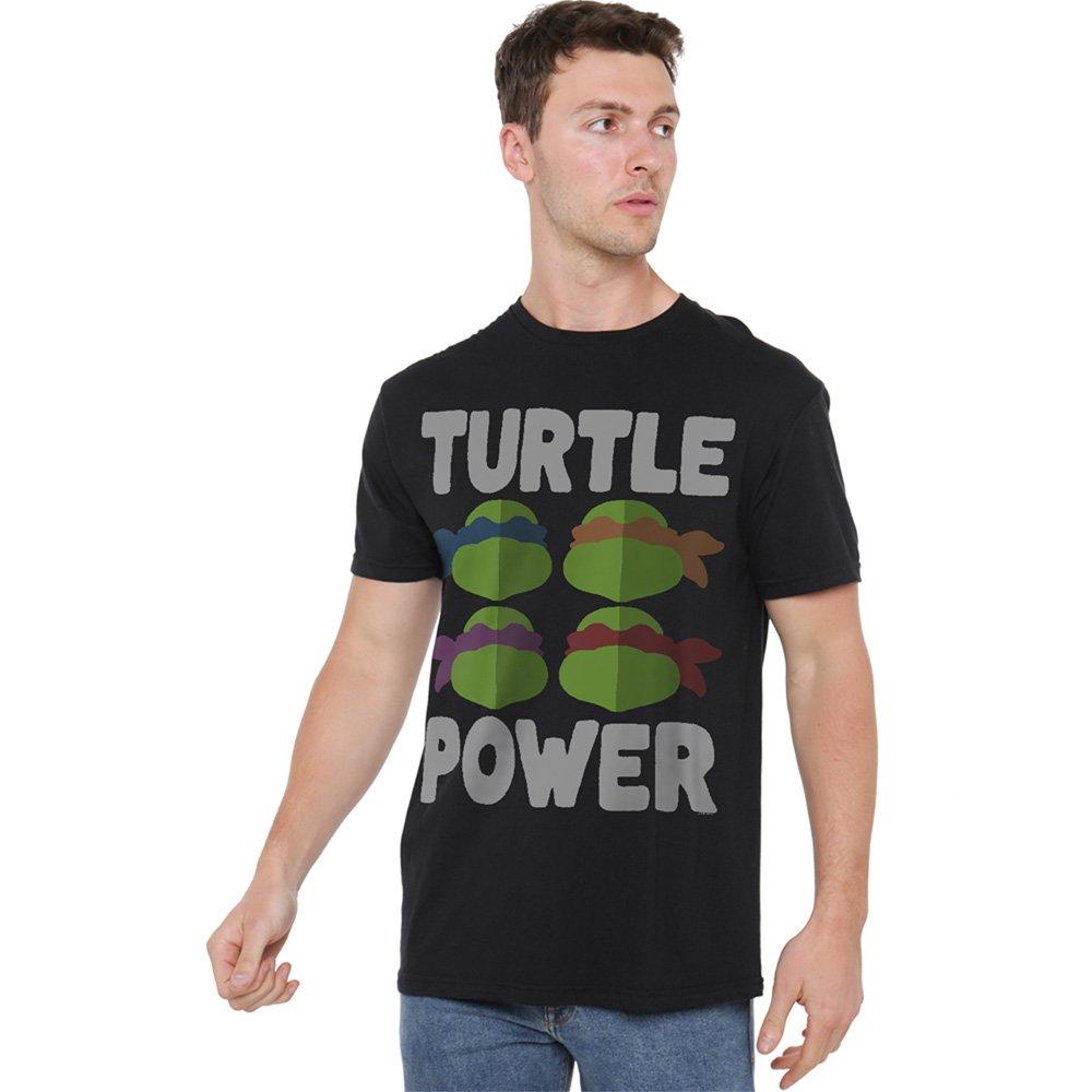 Black - Teenage Mutant Ninja Turtles - TMNT Turtle Power Faces Unisex Adult T Shirt Blac - 1