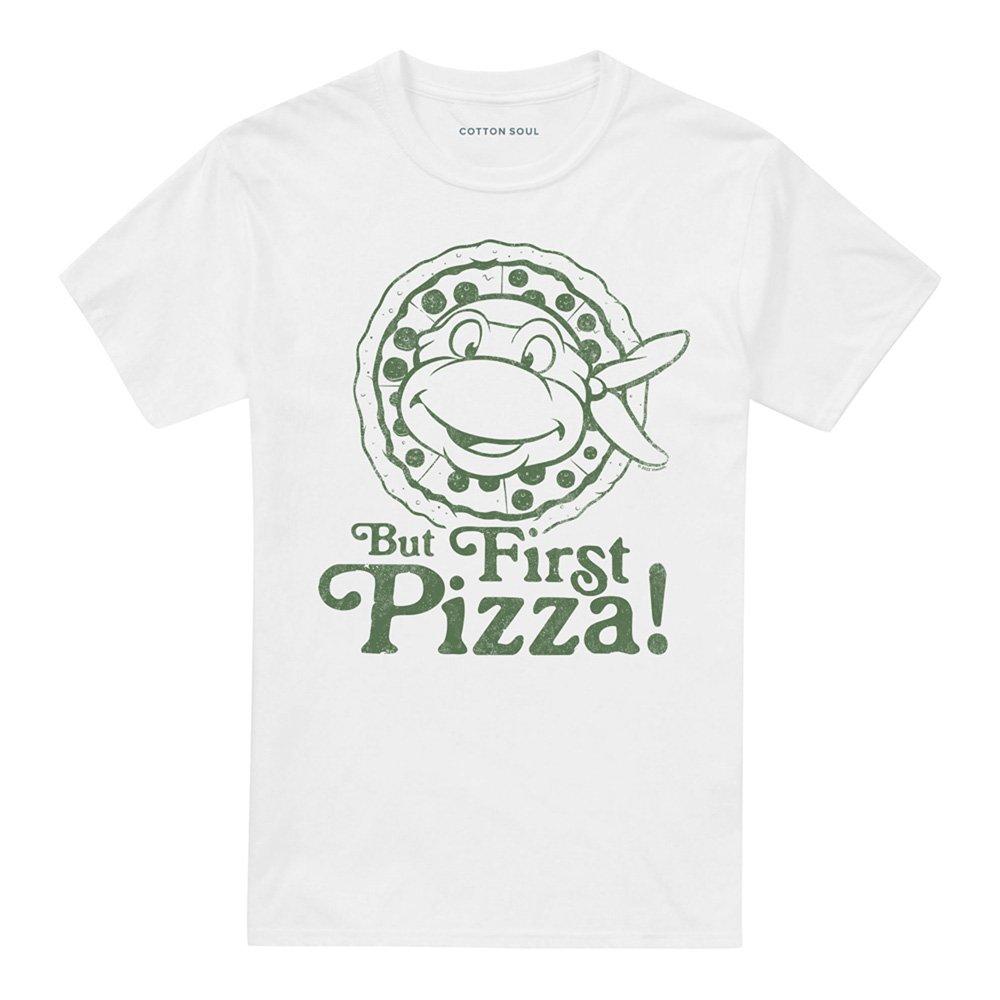 White - Teenage Mutant Ninja Turtles - TMNT TMNT But First Pizza Unisex T Shirt White - 4