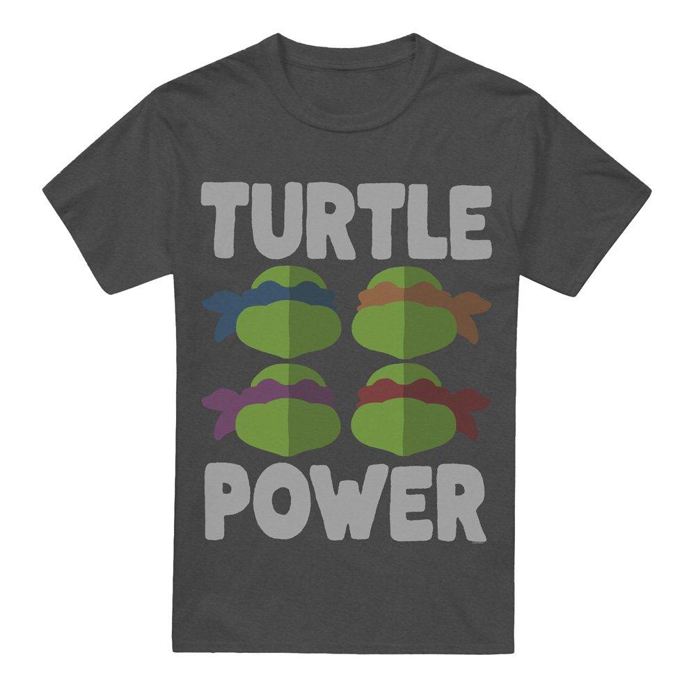 Charcoal - Teenage Mutant Ninja Turtles - Tmnt Turtle Power Faces-Uk Heather-Charcoal - 4