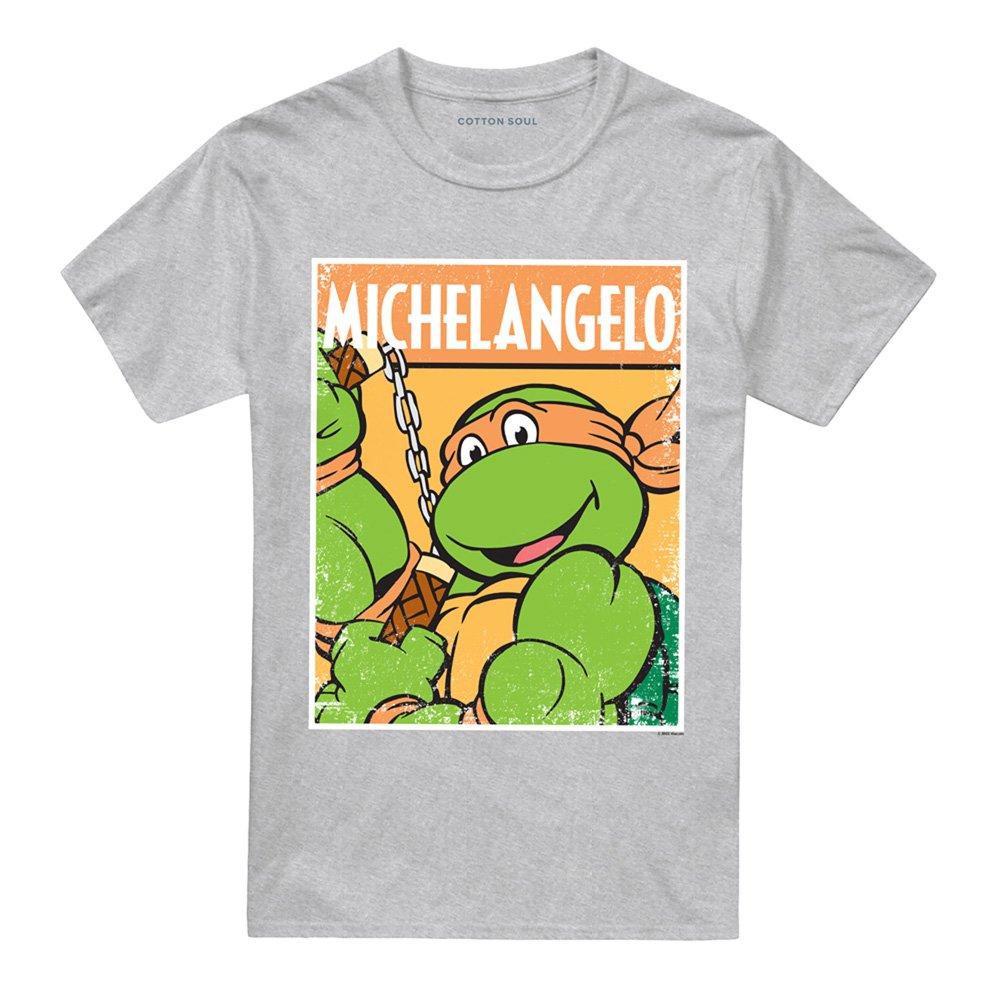 Grey - Teenage Mutant Ninja Turtles - TMNT TMNT Mikey Unisex T Shirt Athletic Heather - 4