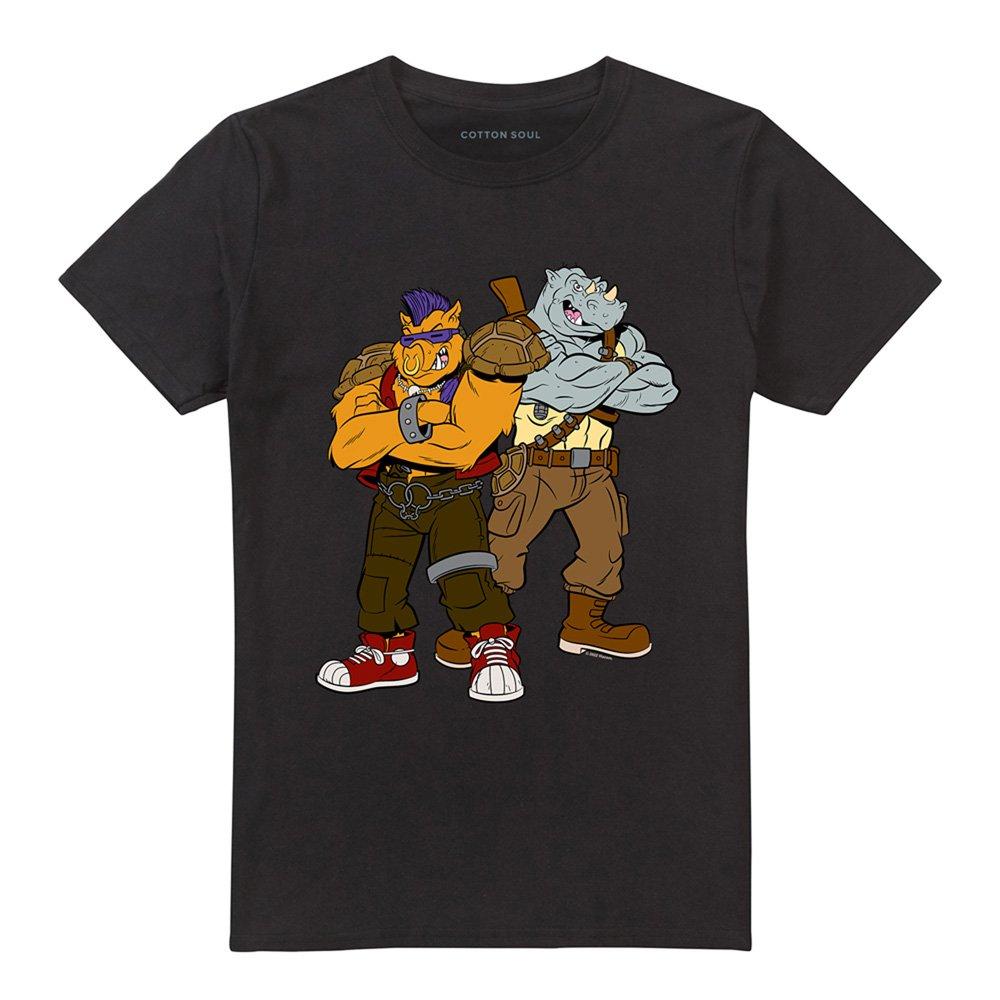 Black - Teenage Mutant Ninja Turtles - TMNT Bebop And Rocksteady Unisex T Shirt Black - 4