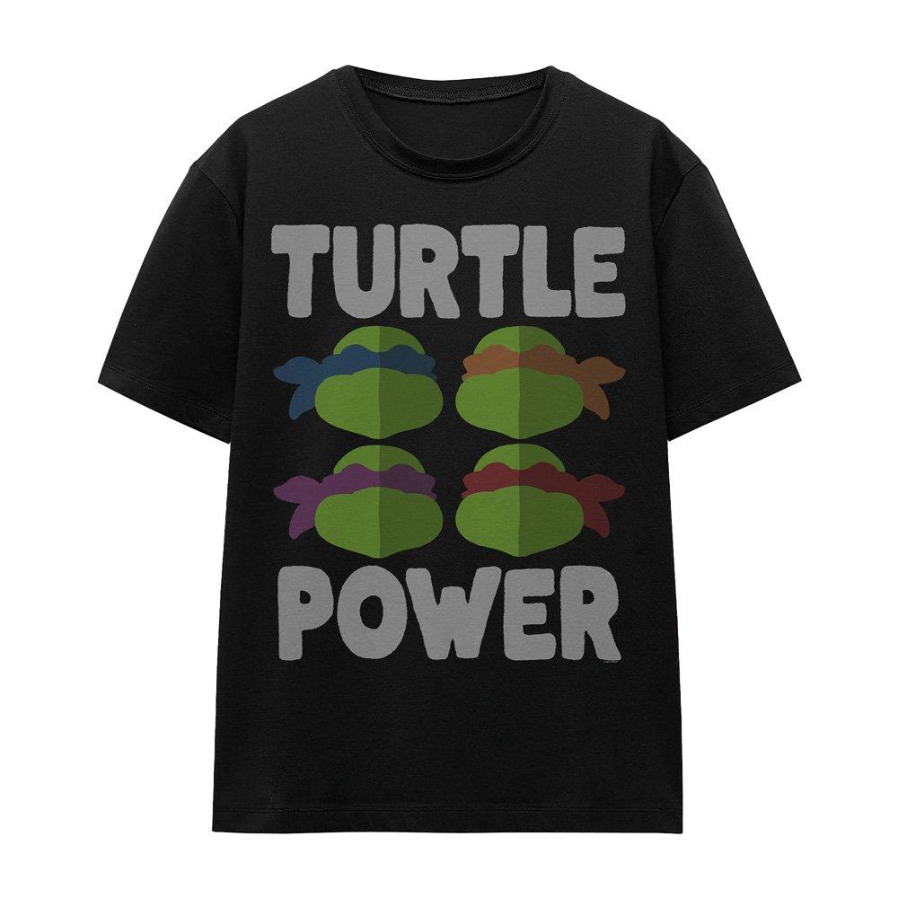 Black - Teenage Mutant Ninja Turtles - Tmnt Turtle Power Faces T-Shirt Black - 4