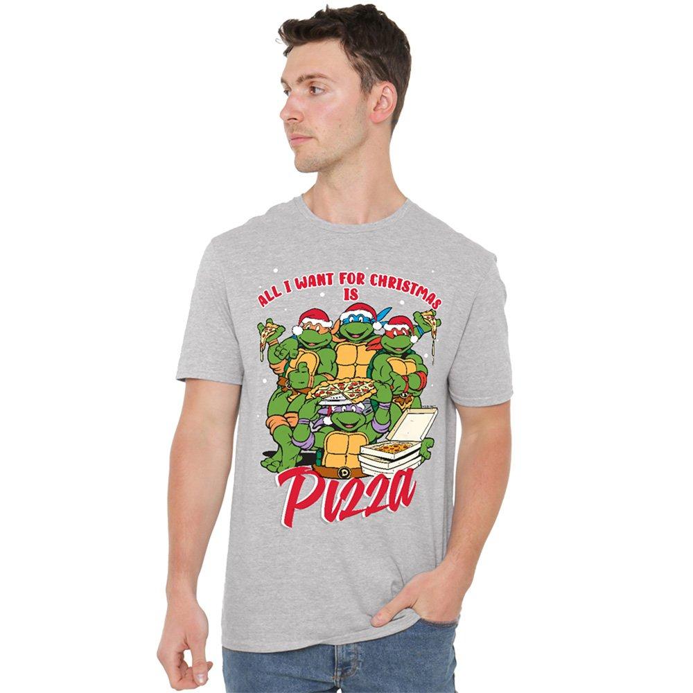 Light Grey - Teenage Mutant Ninja Turtles - Teenage Mutant Ninja Turtles Christmas Pizza T Shi - 1