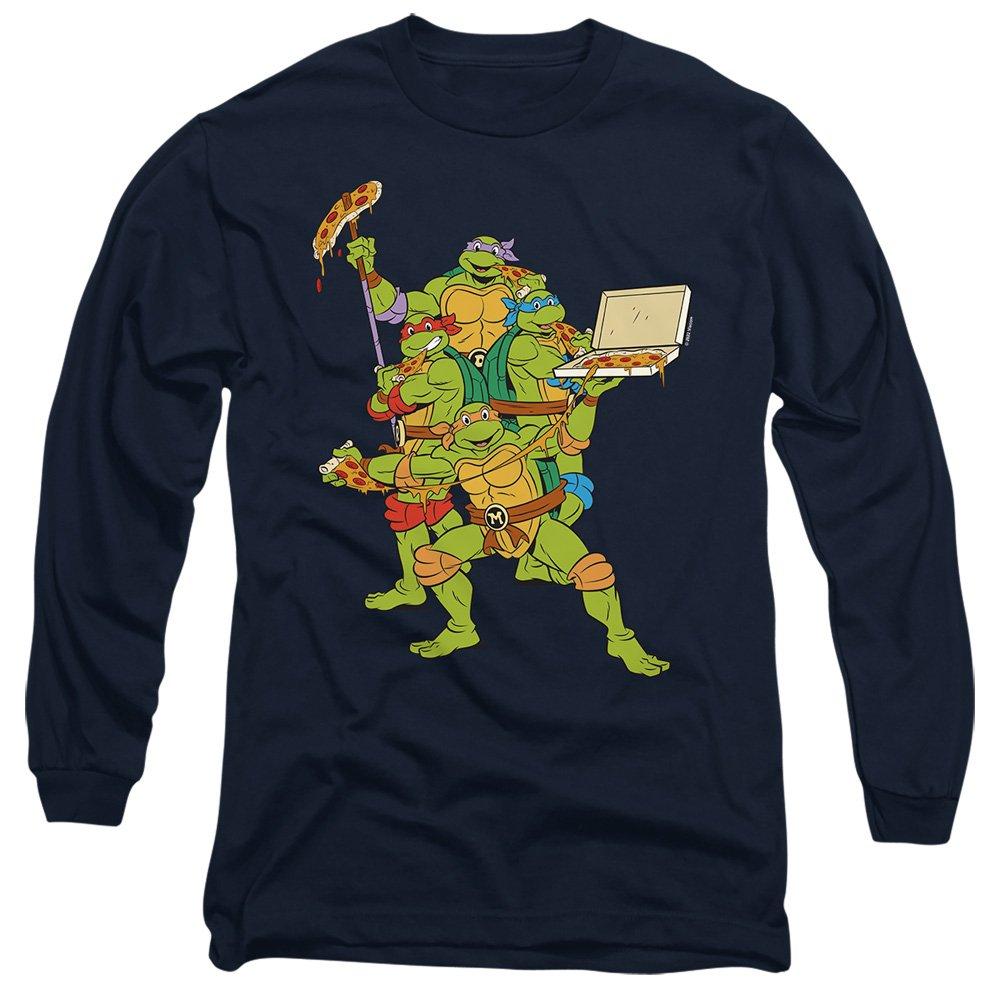 Navy - Teenage Mutant Ninja Turtles - Tmnt Pizza Party Long Sleeve T-Shirt Navy - 1