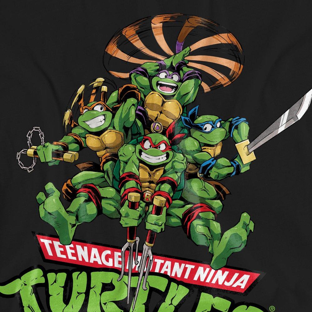 Black - Teenage Mutant Ninja Turtles - Tmnt Manga Turtles T-Shirt Black - 2