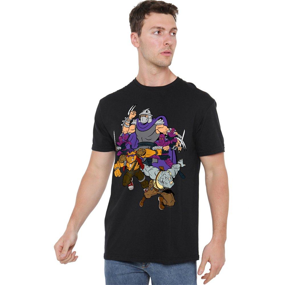Black - Teenage Mutant Ninja Turtles - Tmnt Shredder And Foot Clan T Shirt Black - 1