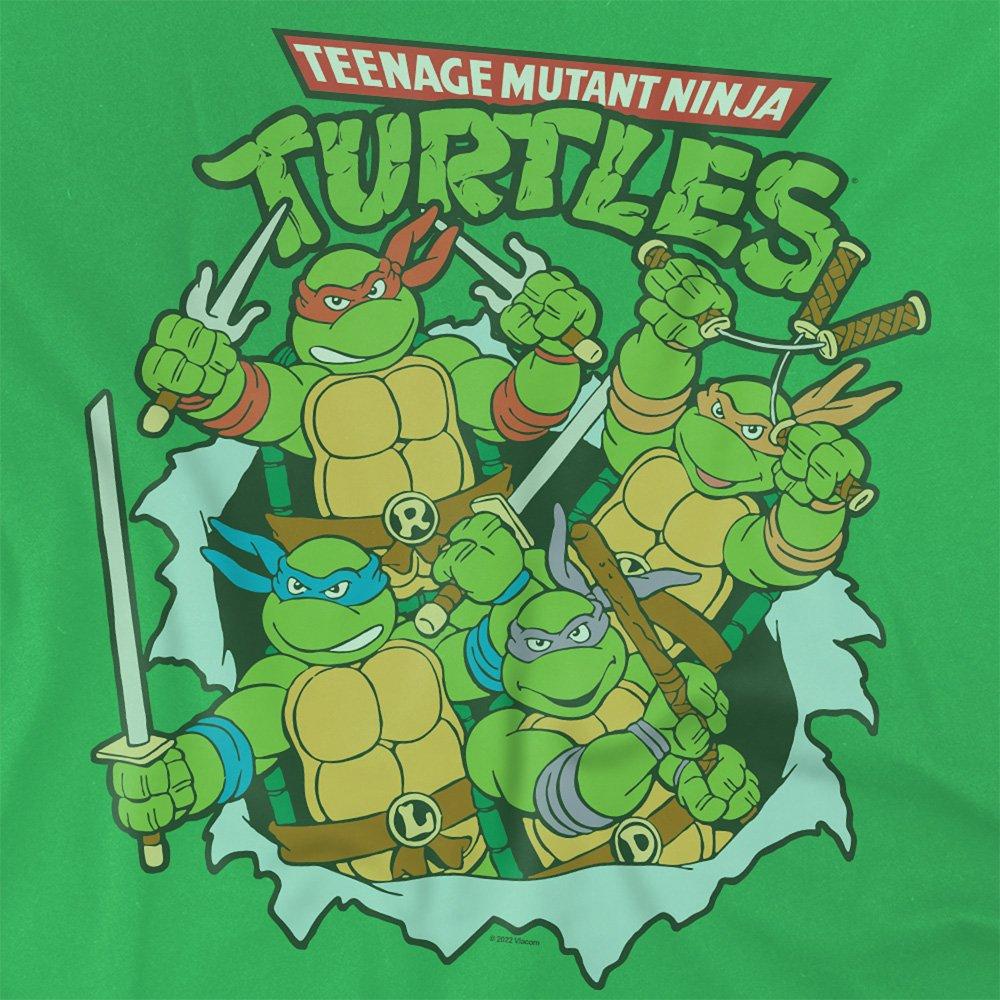 Green - Teenage Mutant Ninja Turtles - Tmnt Retro Group T Shirt Kelly Green - 2