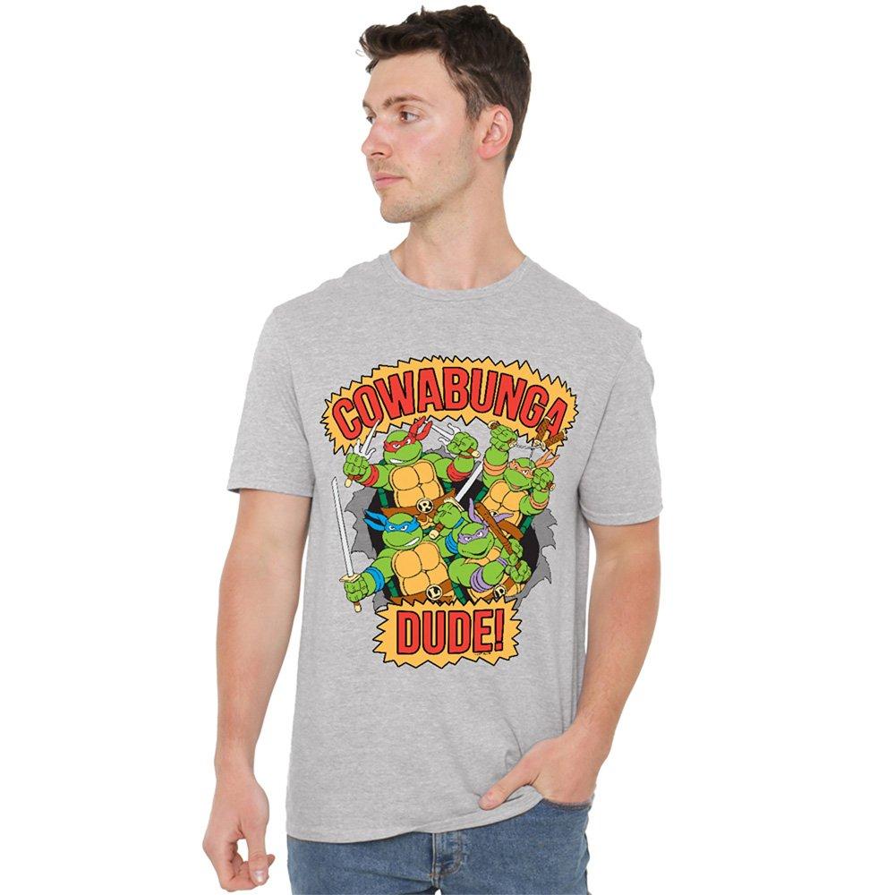 Grey - Teenage Mutant Ninja Turtles - Tmnt Cowabunga Dude T Shirt Athletic Heather - 1