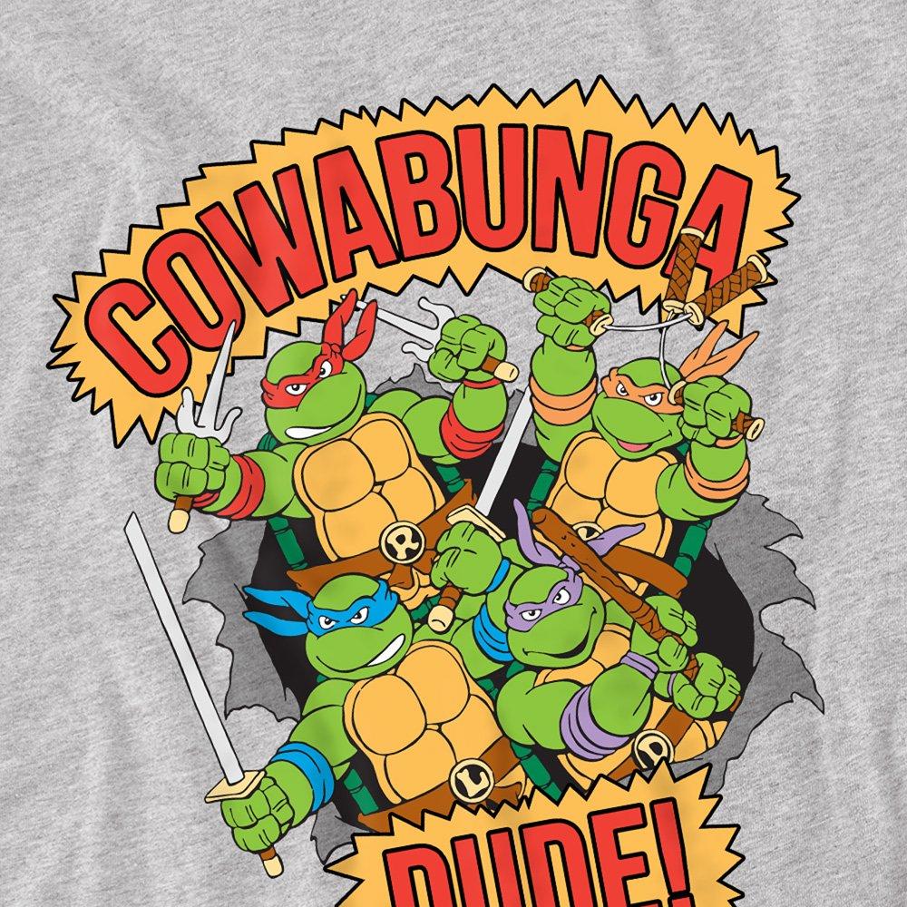 Grey - Teenage Mutant Ninja Turtles - Tmnt Cowabunga Dude T Shirt Athletic Heather - 2