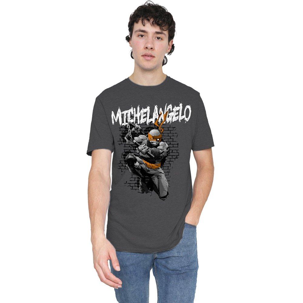 Charcoal - Teenage Mutant Ninja Turtles - Tmnt Tmnt Michelangelo T-Shirt-Charcoal - 1