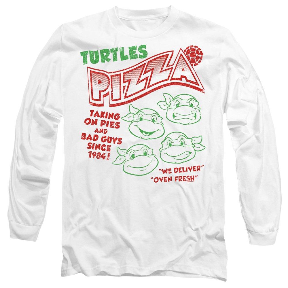 White - Teenage Mutant Ninja Turtles - Tmnt Turtles Pizza Mens Long Sleeve T Shirt White - 1