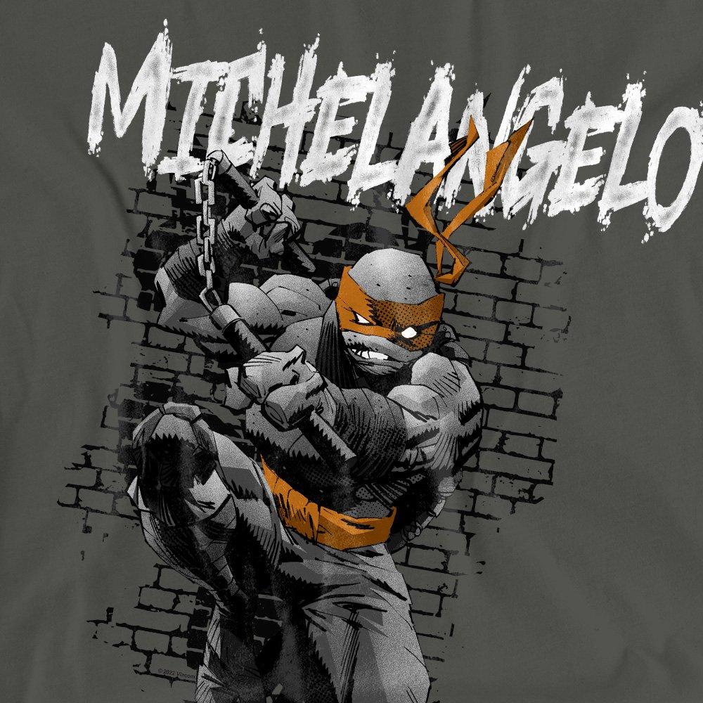 Charcoal - Teenage Mutant Ninja Turtles - TMNT TMNT Michelangelo Ladies T Shirt Charcoal - 2