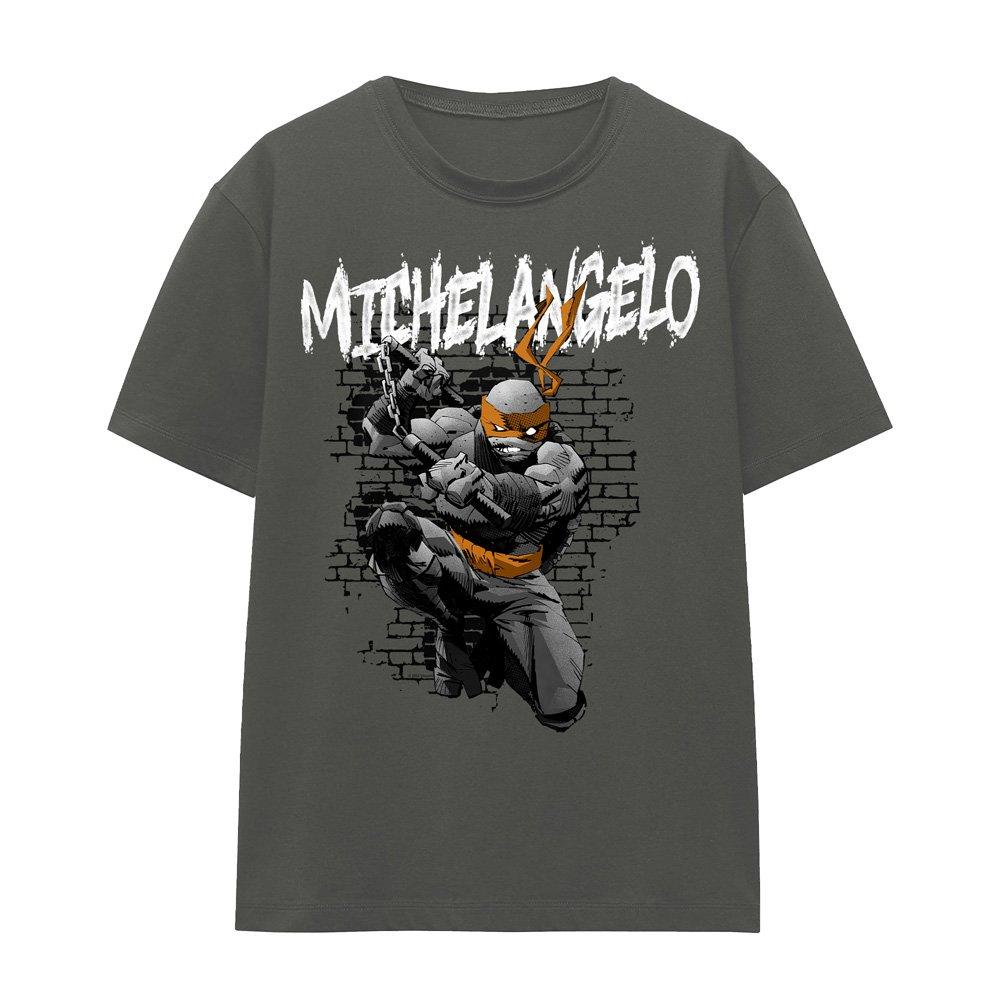 Charcoal - Teenage Mutant Ninja Turtles - TMNT TMNT Michelangelo Ladies T Shirt Charcoal - 4