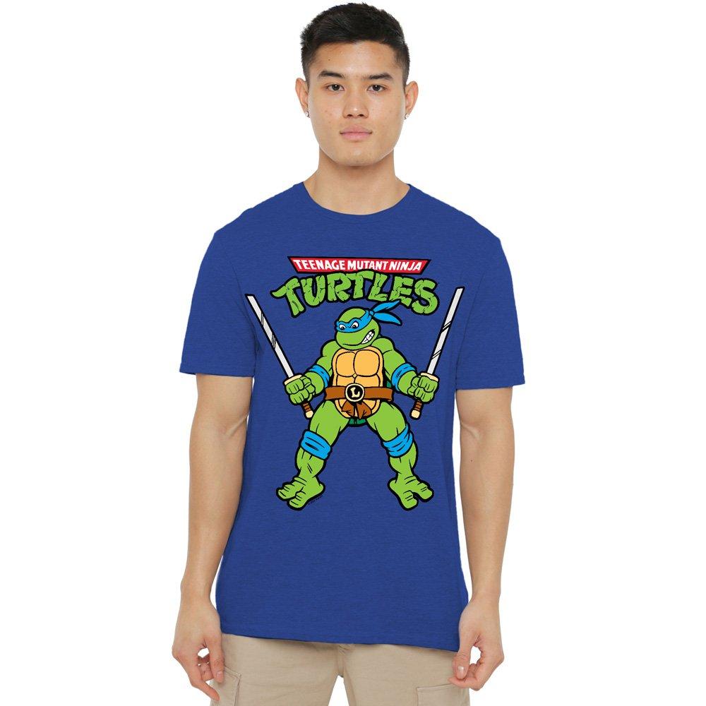 Royal - Teenage Mutant Ninja Turtles - Tmnt Retro Leo T-Shirt-Royal Blue - 1