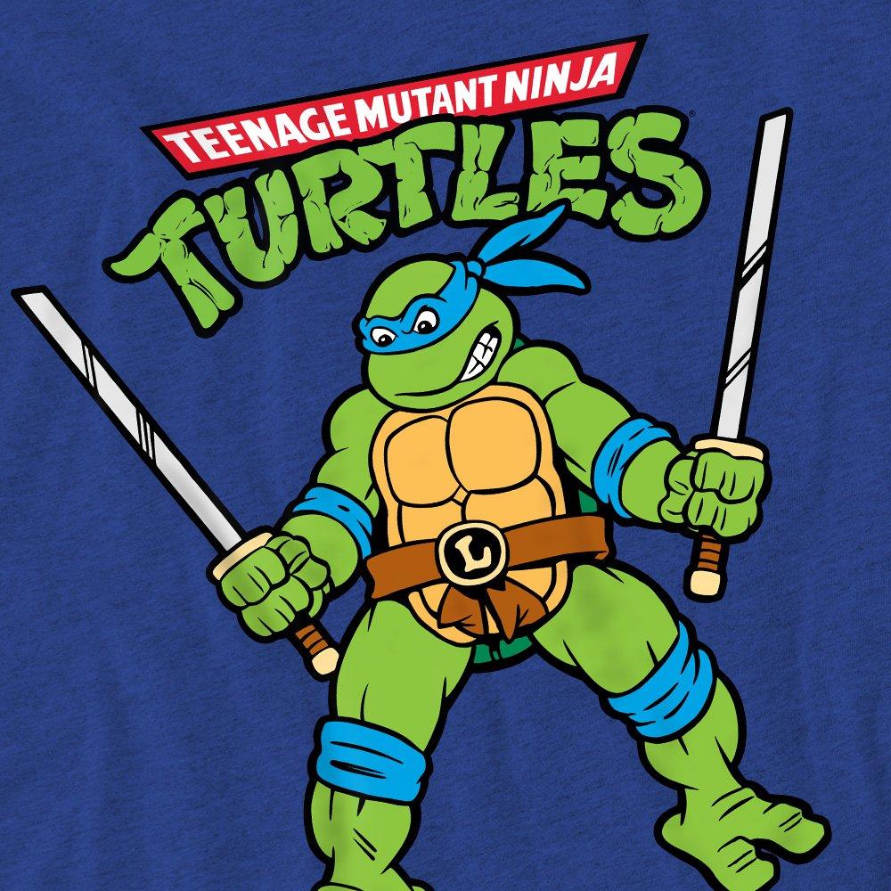 Royal - Teenage Mutant Ninja Turtles - Tmnt Retro Leo T-Shirt-Royal Blue - 2