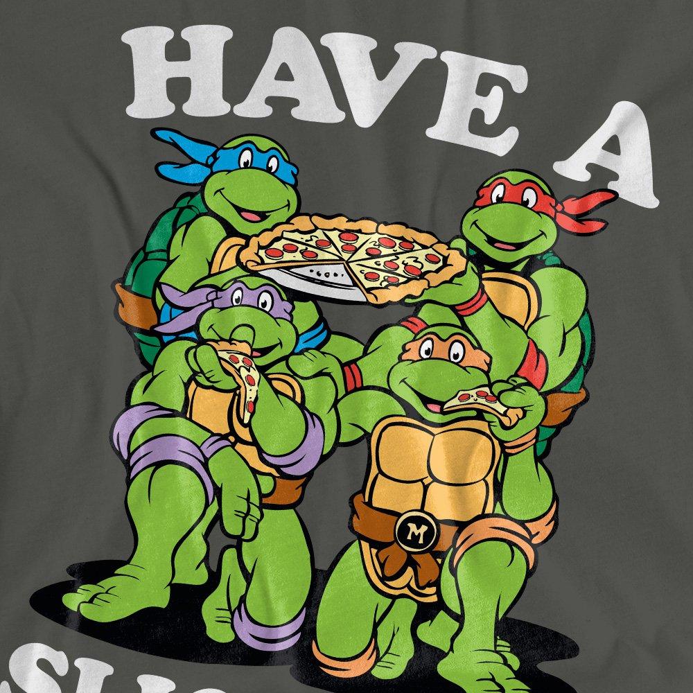 Charcoal - Teenage Mutant Ninja Turtles - TMNT Have A Slice Day Ladies T Shirt Charcoal - 2