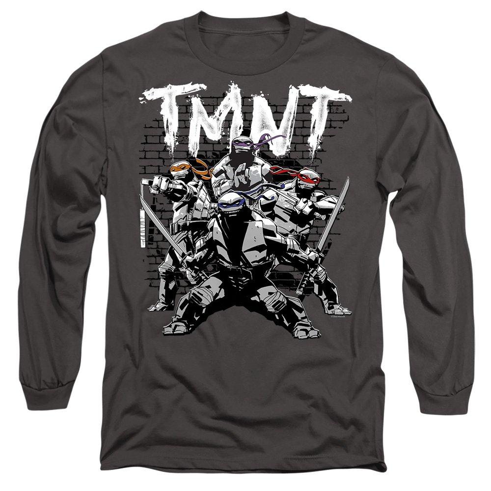 Charcoal - Teenage Mutant Ninja Turtles - Tmnt Tmnt Team Mens Long Sleeve T Shirt-Charcoal - 1
