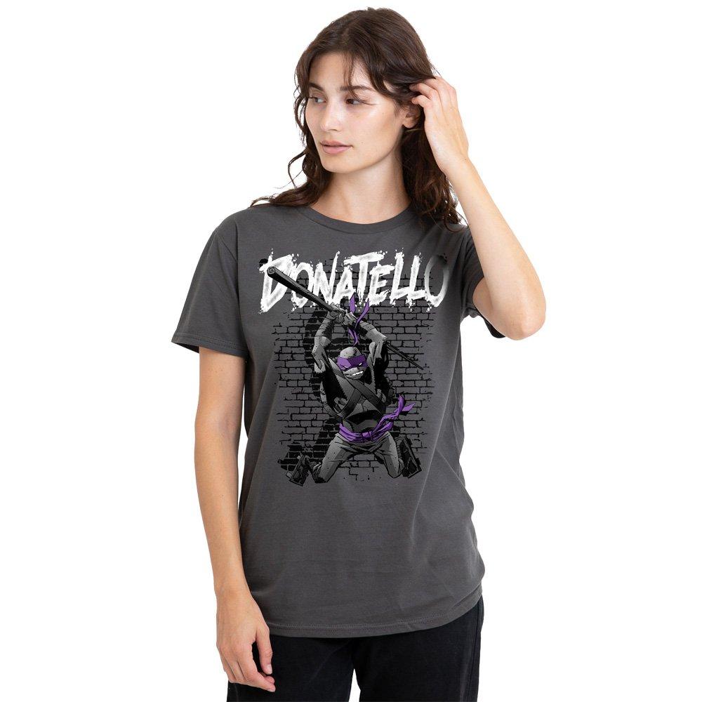 Charcoal - Teenage Mutant Ninja Turtles - TMNT TMNT Donatello Ladies T Shirt Charcoal - 1