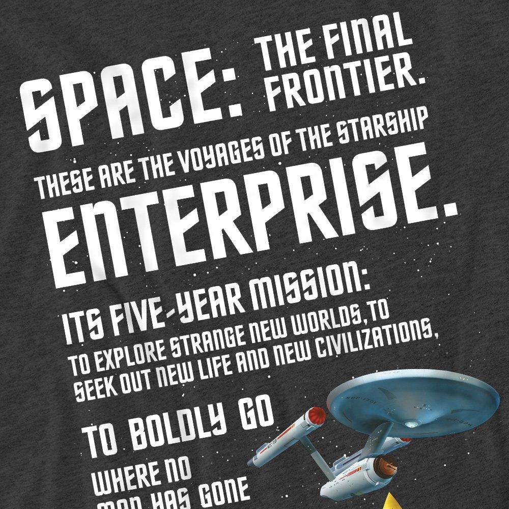 Charcoal - Star Trek - Star Trek Intro-Adult Heather Black - 2