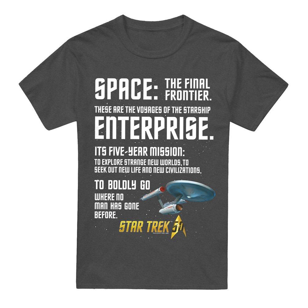 Charcoal - Star Trek - Star Trek Intro-Adult Heather Black - 4