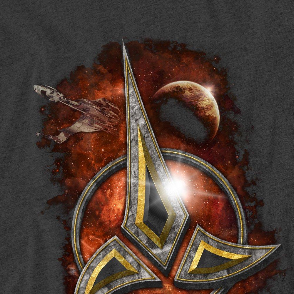 Charcoal - Star Trek - Star Trek Klingon Crest-Adult Heather Black - 2