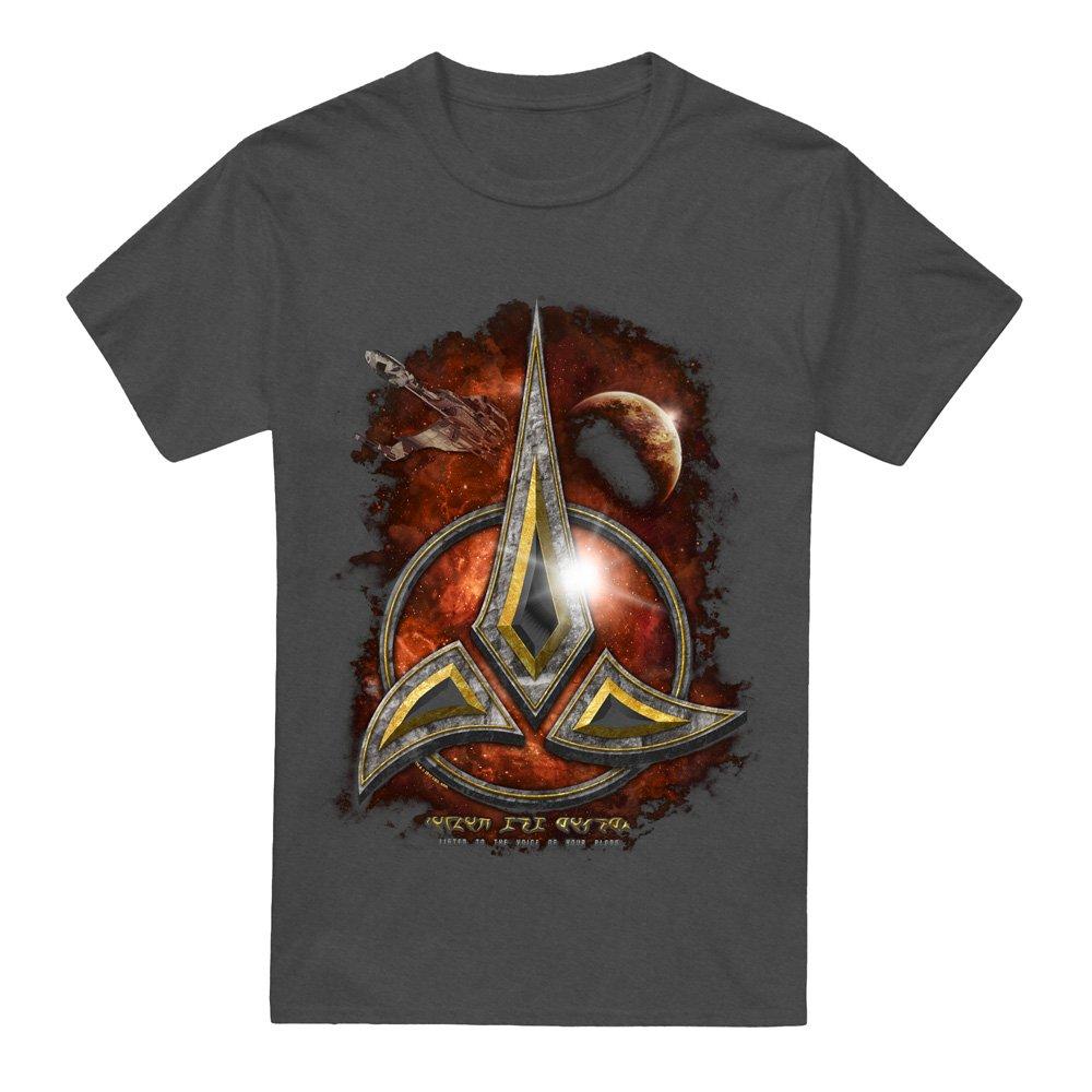 Charcoal - Star Trek - Star Trek Klingon Crest-Adult Heather Black - 4