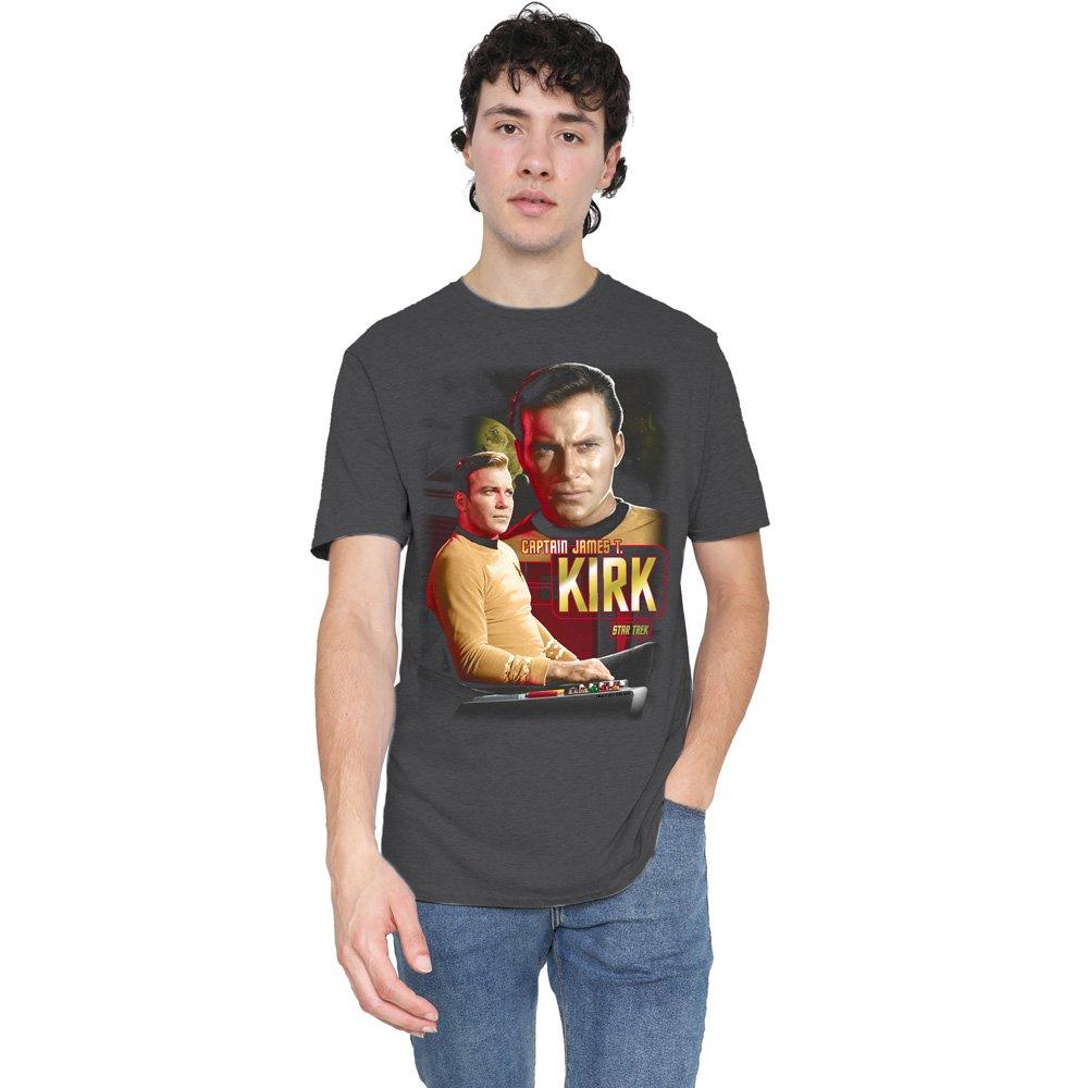 Charcoal - Star Trek - Star Trek Captain Kirk-Adult Heather Black - 1