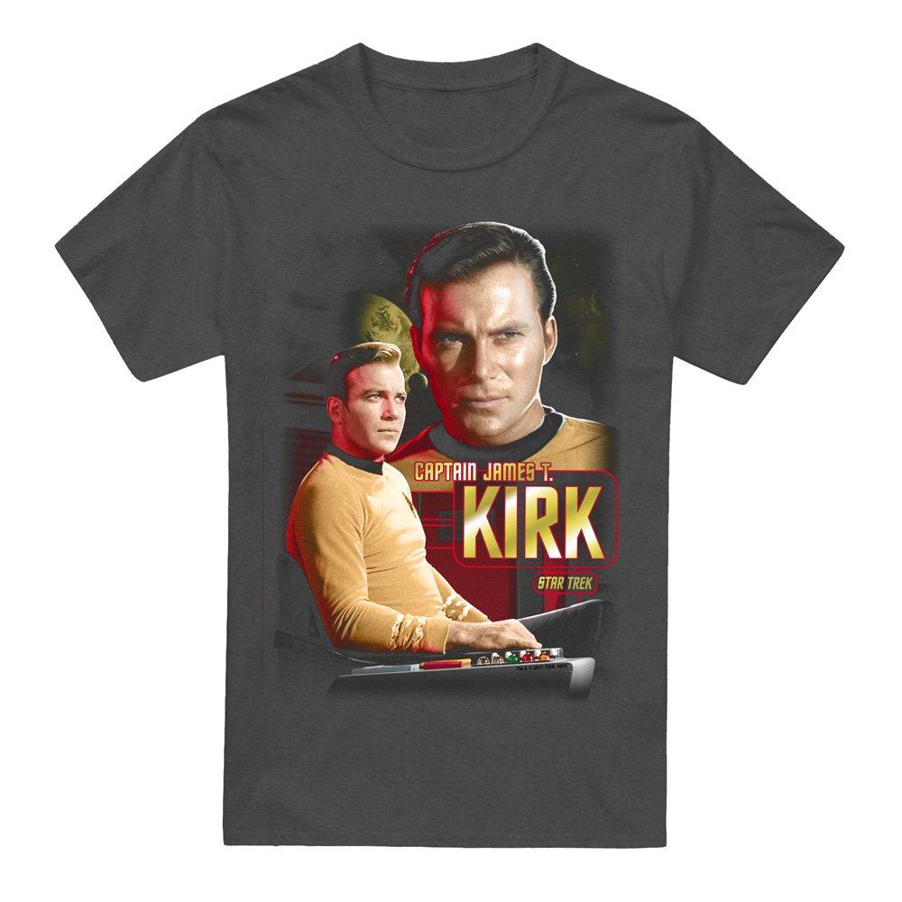 Charcoal - Star Trek - Star Trek Captain Kirk-Adult Heather Black - 4