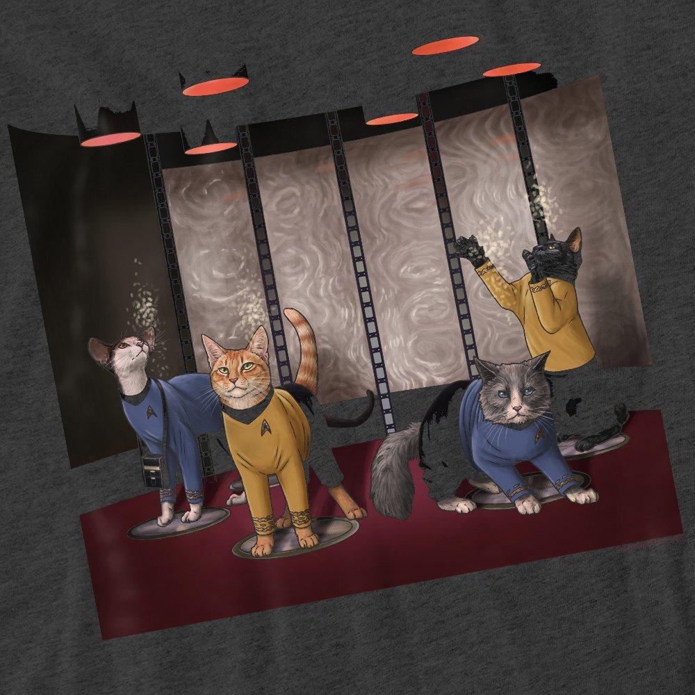 Charcoal - Star Trek - Star Trek Beam Meow Up-Adult Heather Black - 2