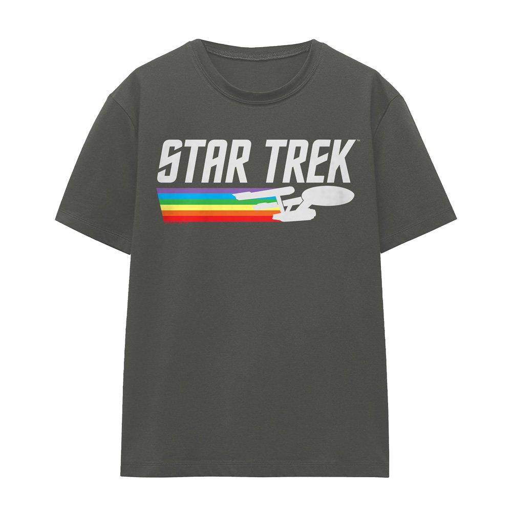 Charcoal - Star Trek - Star Trek Rainbow Trail Ladies T Shirt Charcoal - 4