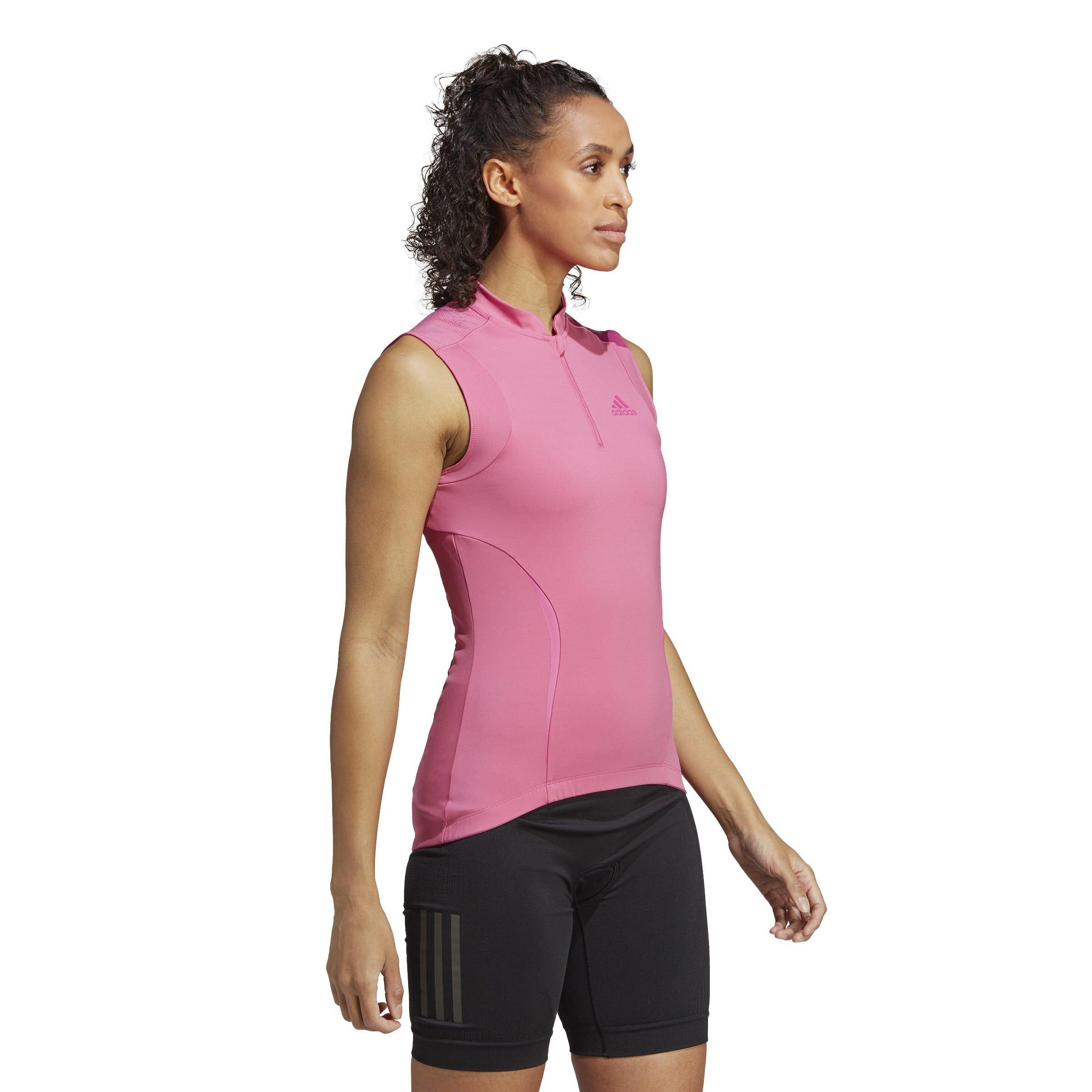 Fuchsia - adidas - The Sleeveless Cycling Top Womens - 4