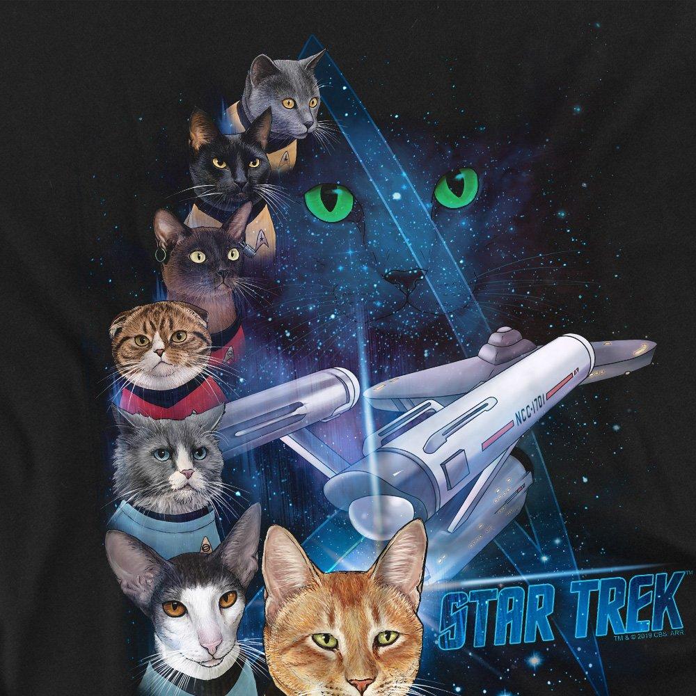Black - Star Trek - Star Trek Feline Galaxy T Shirt Black - 2